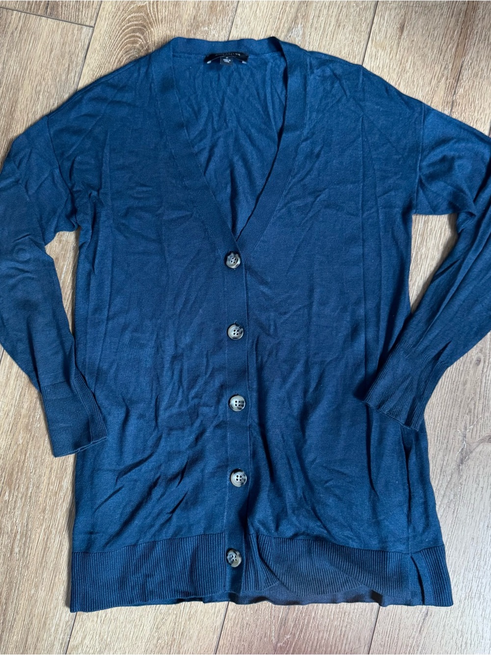 NWOT - Women's Navy Button-Front V-Neck Cardigan Sweater Small Petite